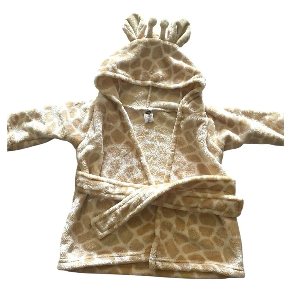 Luxurious Cream and Brown Hooded Pajama Robe